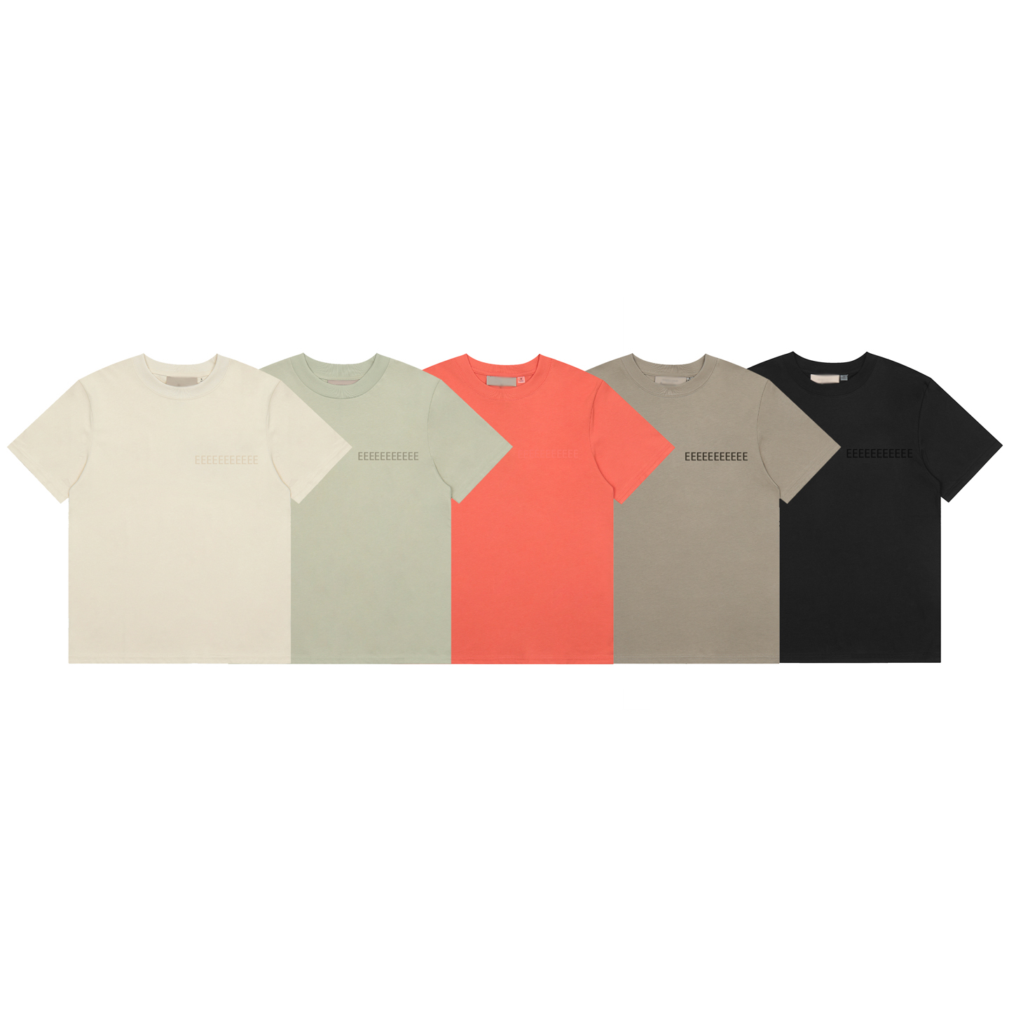 Fear Of God Essential - 23Ss ชุดเสื้อยืดคลาสสิกสำหรับผู้ชาย, ดีไซน์ตัวอักษรกำมะหยี่หรูหรา, ชุดแขนสั้น, ชุดกีฬากางเกงขาสั้นทรงหลวมสำหรับคู่รัก, สไตล์สตรีท