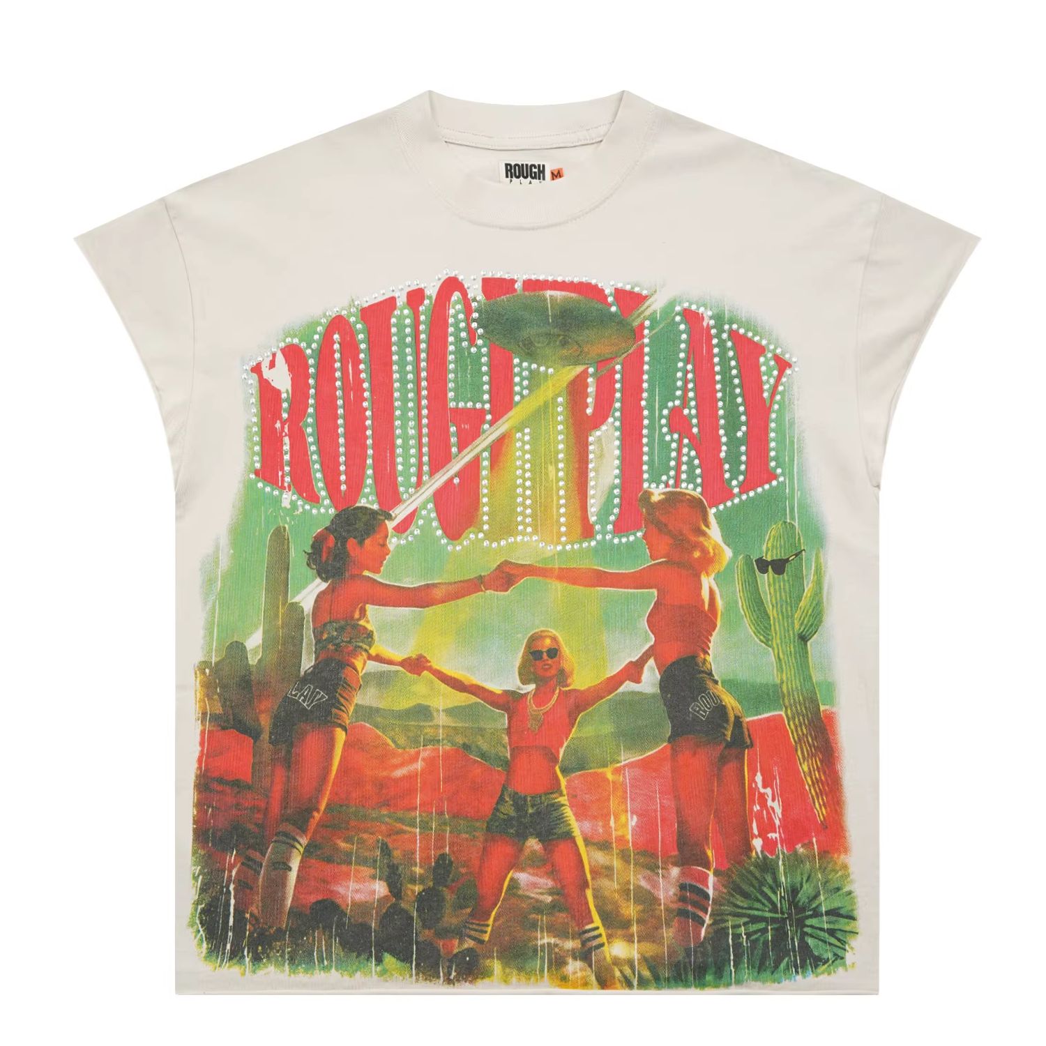 Streetwear Brand From China - เสื้อยืดแขนสั้นสไตล์ยุโรปและอเมริกา รุ่น 25SS สำหรับผู้ชาย ดีไซน์เรียบง่ายทันสมัย ประดับด้วยคริสตัล