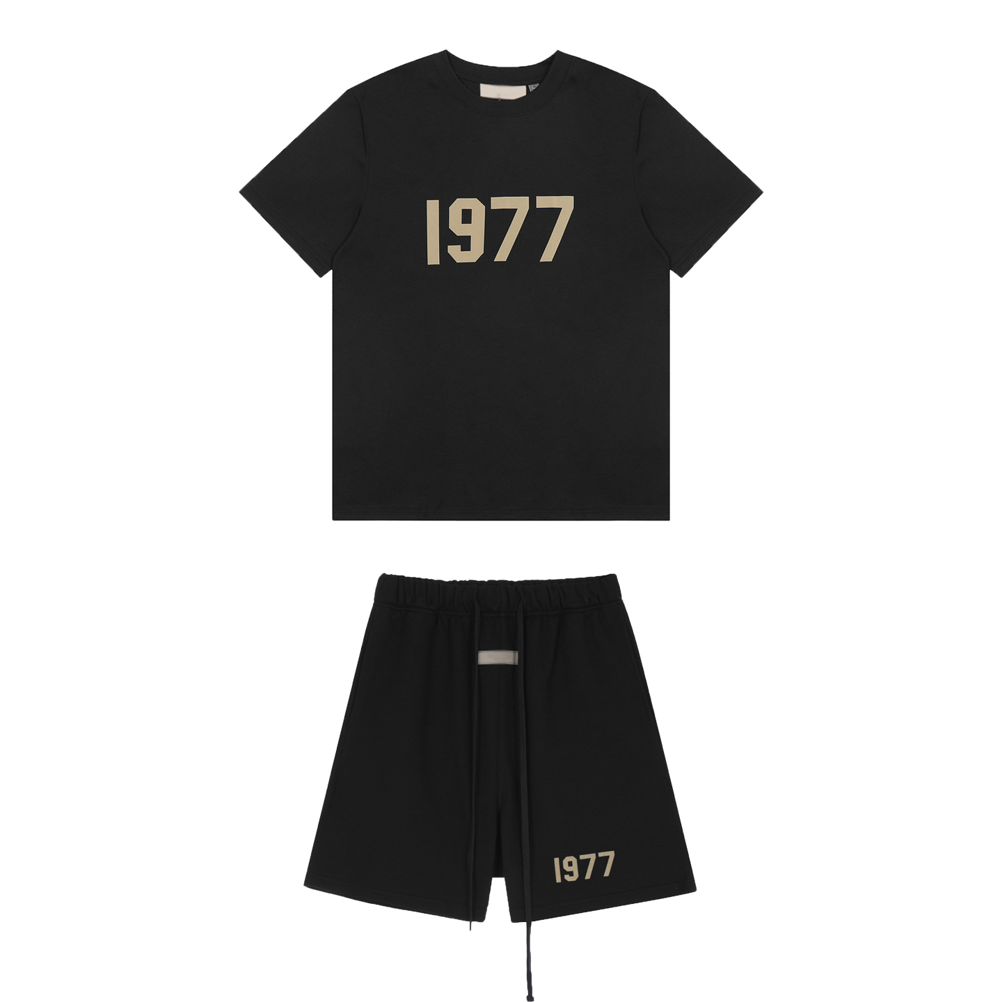 Fear Of God Essential - ชุดเสื้อยืดและกางเกงขาสั้นพิมพ์ลายตัวอักษรสองแถว แบรนด์คลาสสิก รุ่นใหม่ 25Ss แฟชั่นสตรีทแวร์สำหรับผู้ชายและผู้หญิง