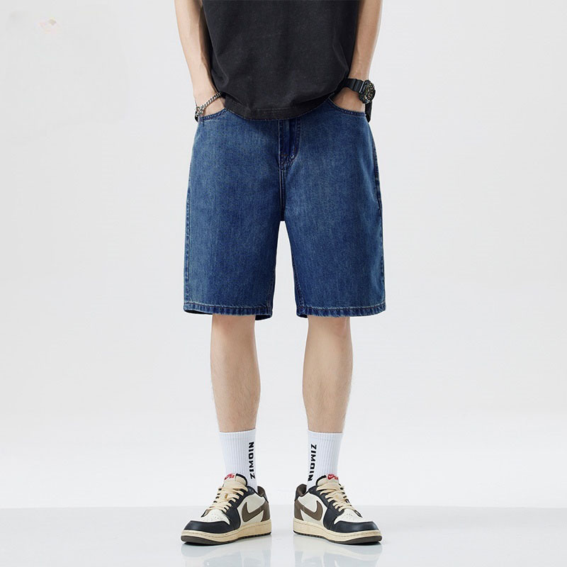 Fear Of God Essential - กางเกงยีนส์สไตล์วินเทจเกาหลีแบบใหม่ปี 2026 สำหรับผู้ชาย ทรงหลวม ขากว้าง ความยาวระดับเข่า