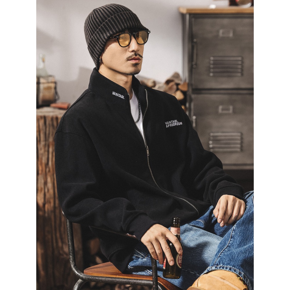 เสื้อแจ็คเก็ตถักคอสูงแบบหลวมๆ  - Streetwear Brand From China บทวิจารณ์และราคา